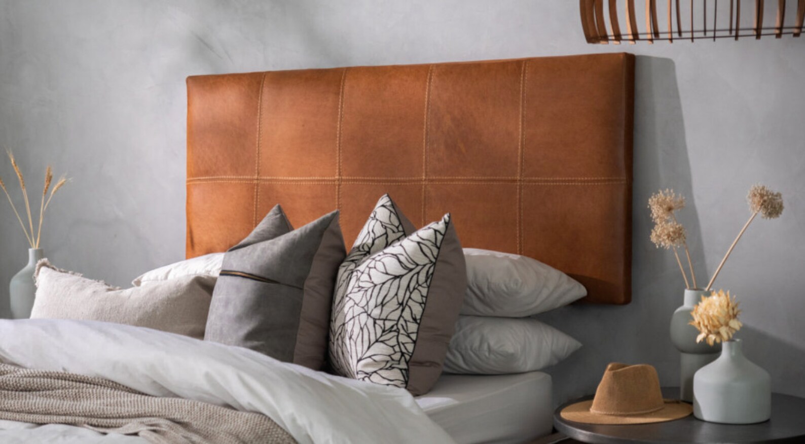 Leather Headboard Wall Leather Hanging Headboard Leather Etsy