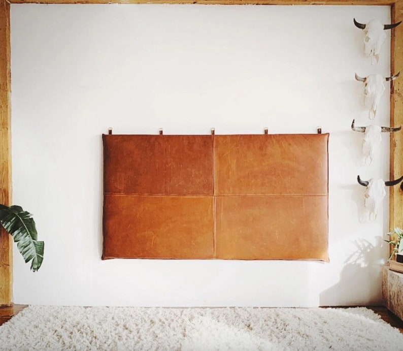HANGING LEATHER HEADBOARD Wall Leather Hanging Headboard Etsy