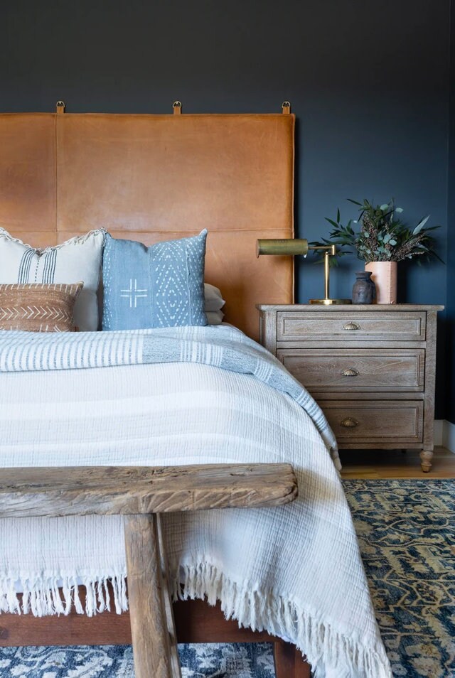 Wall Leather Hanging Headboard Leather Headboardqueen Etsy