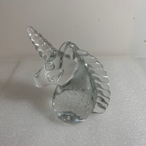 Glass or Crystal Unicorn Bust or Paperweight Figurine