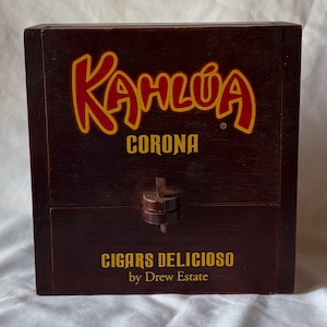 Kahlúa Corona Cigars Delicioso by Drew Estate Empty Wooden Cigar Box
