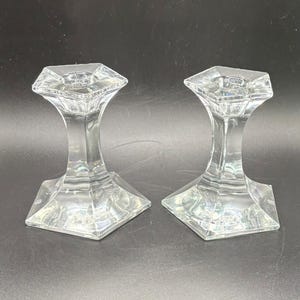 Vintage Riedel Crystal Candlestick Holders - Elegant Cut Crystal Table Decor