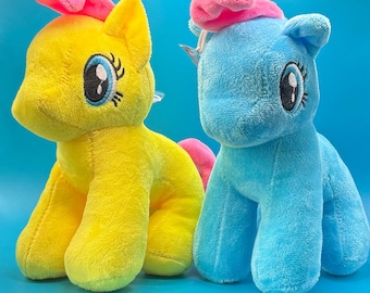 Unbranded My Little Pony Fluttershy & Rainbow Dash Stuffed Animal Plush Toys with Suction Cups