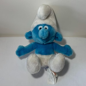 Vintage 1979 Peyo Plush Smurf – 11” Ganz Bros Stuffed Toy – Rare Collectible Smurfs Plush