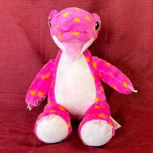 Build-A-Bear Pink Polka-dotted Apatosaurus Plush Dinosaur Toy
