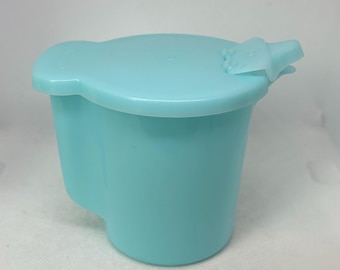 Jarra para crema/leche Tupperware vintage de los años 60-70, n.° 574, color azul huevo de petirrojo.