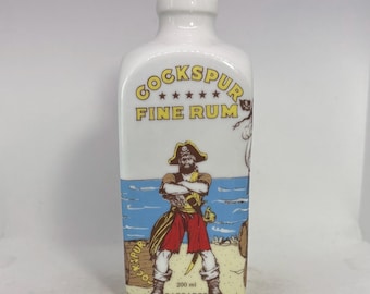 Vintage Cockspur feine Rum Porzellan Flasche - Barbados Piraten Karaffe - Leere 200 ml Sammlerstück