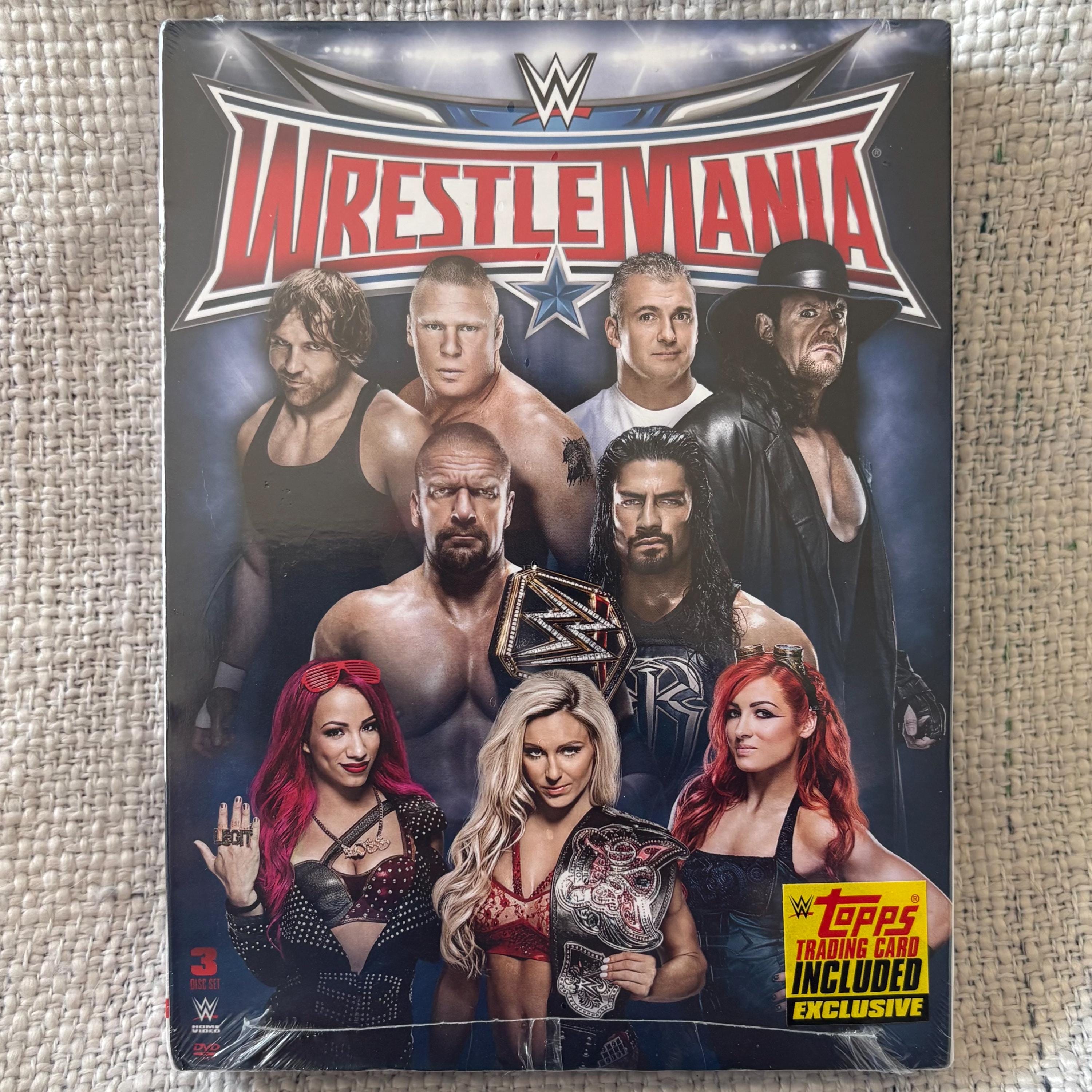 WWE: Wrestlemania 32 - 3 Disc DVD Wrestling Set With Topps Trading