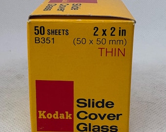 Vintage Kodak Slide Cover Glass B351 – 50 Pre-Cleaned 2x2 Sheets
