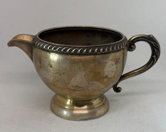 Jarra para crema Birks Primrose Plate vintage / Jarra de cobre plateada de mediados de siglo