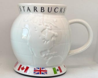 Taza de viaje Starbucks Globe vintage de 2002: Serie Barista, Café del Mundo