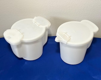 Juego de azucarero y lechera Tupperware vintage / Juego de cocina retro blanco de los años 70 / Modelos n.° 577 y n.° 574 / Excelente estado