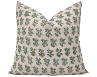 Hand Block Print Cotton Pillow Cover: Floral Sofa Decor