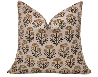 Housse de coussin à imprimé indien : coussin fait main en coton