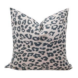Cotton OUTDOOR Iconic Leopard in Sky Decorative Pillow Cover, 20x20 22x22 Eurosham, Lumbar pillow Toss Pillow, Accent Pillow, Throw pillow .