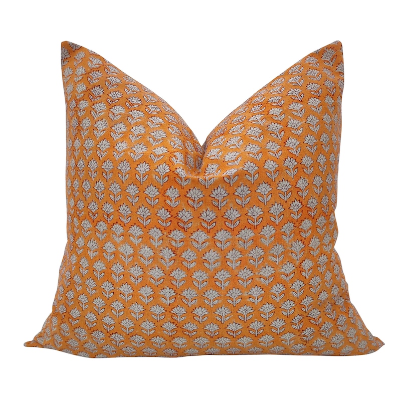 Orange Linen Pillow - Etsy