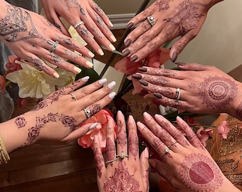 PAQUETE DE LÁMINAS DE TATUAJES - Pegatinas de tatuajes temporales estilo henna - Tatuaje de henna - Pegatina de henna - Últimas tendencias en henna - Último diseño de henna - Tatuajes para niños