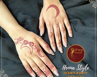 Henna stijl tijdelijke tattoo stickers-Henna tattoo-Henna sticker-nieuwste Henna-rode henna-zwarte henna-nieuwste henna-tatoeage-Eid Henna