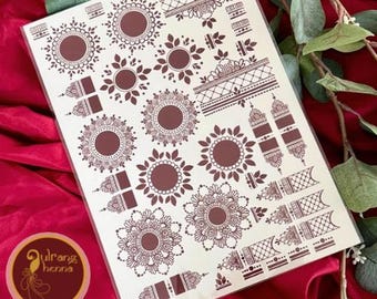 Pegatinas de tatuajes de henna: diseños temporales de mehndi fáciles y sin complicaciones