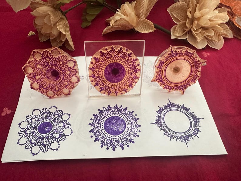 Stamps- Stamp Art- Vintage stamps- Floral Stamps- Henna Stamps- Mehndi Stamps- henna tools- Thappa image 7