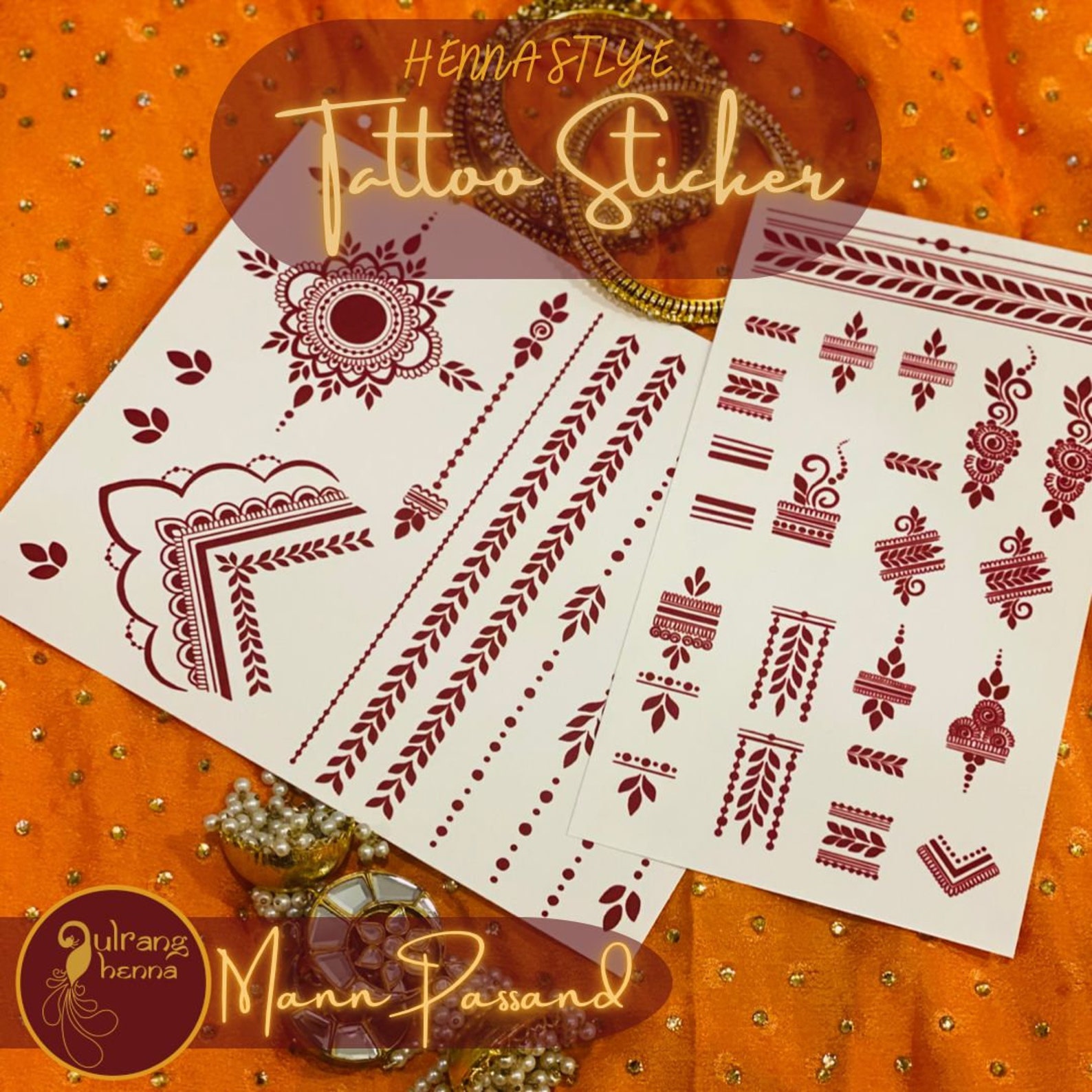 Henna Style Tattoo Stickers Instant Henna Temporary Henna Etsy Canada