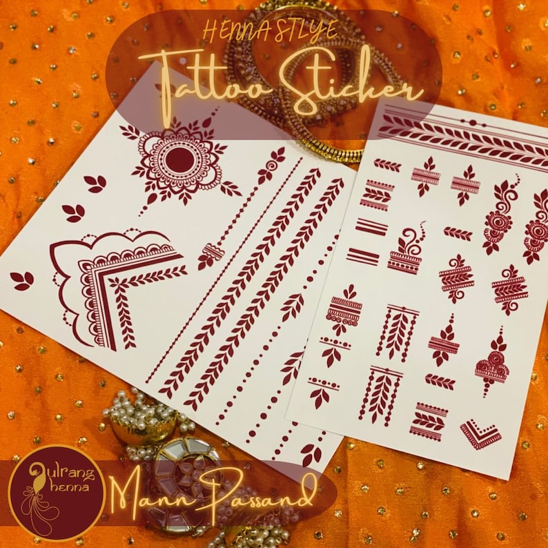 Henna Style Tattoo Stickers Instant Henna Temporary Henna Etsy Canada