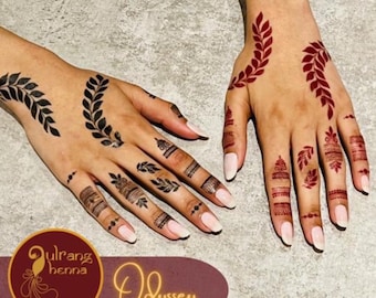 Henna Style Temporary Tattoo Stickers- Henna tattoo- Henna sticker- Latest Henna- Red henna- black henna- latest henna design- tattoo-