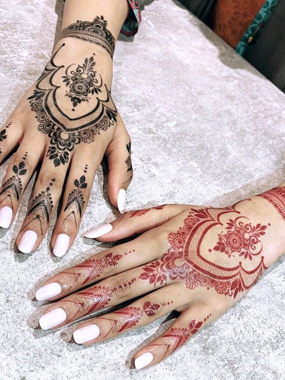 Henna Style Temporary Tattoo Stickers Henna Tattoo Henna Etsy henna-style-temporary-tattoo-stickers-henna-tattoo-henna-etsy