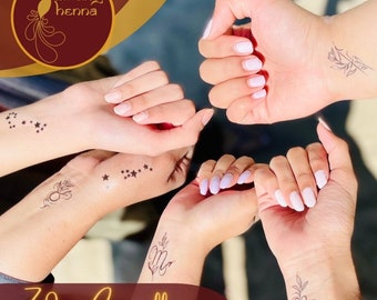 Zodiac sign tattoo-Temporary Tattoo- Zodiac constellation tatto- minimalist tattoo- minimalist zodiac tattoo- modern tattoo- modern zodiac