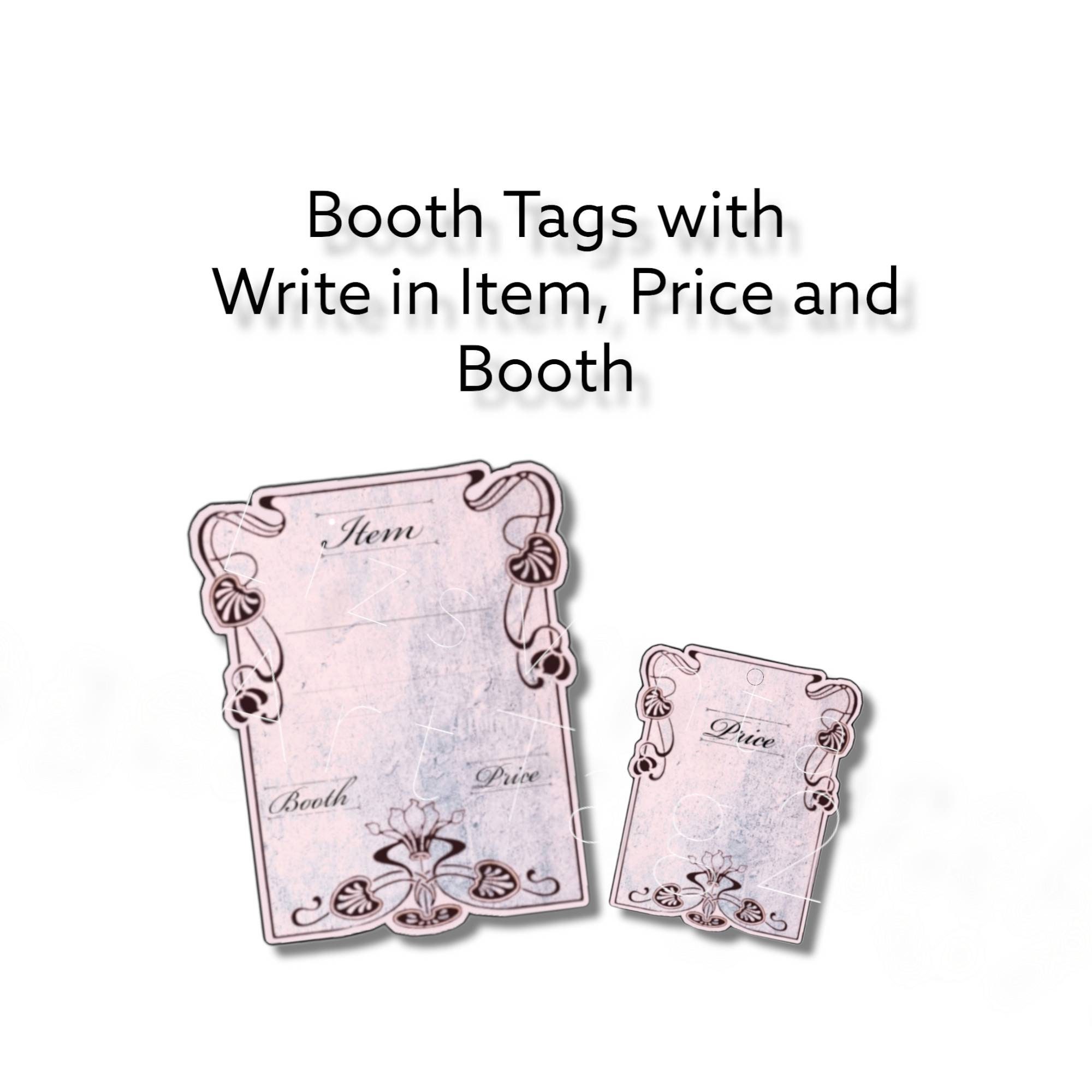 Digital Downloads Antique Vintage Booth Printable Tag With Write in Item ,price and Booth . Etsy