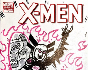 X-MEN MAGIK Skizzen-Cover gezeichnet von Dunlavey (Action Philosophers, M.O.D.O.K., The Illustated Al).