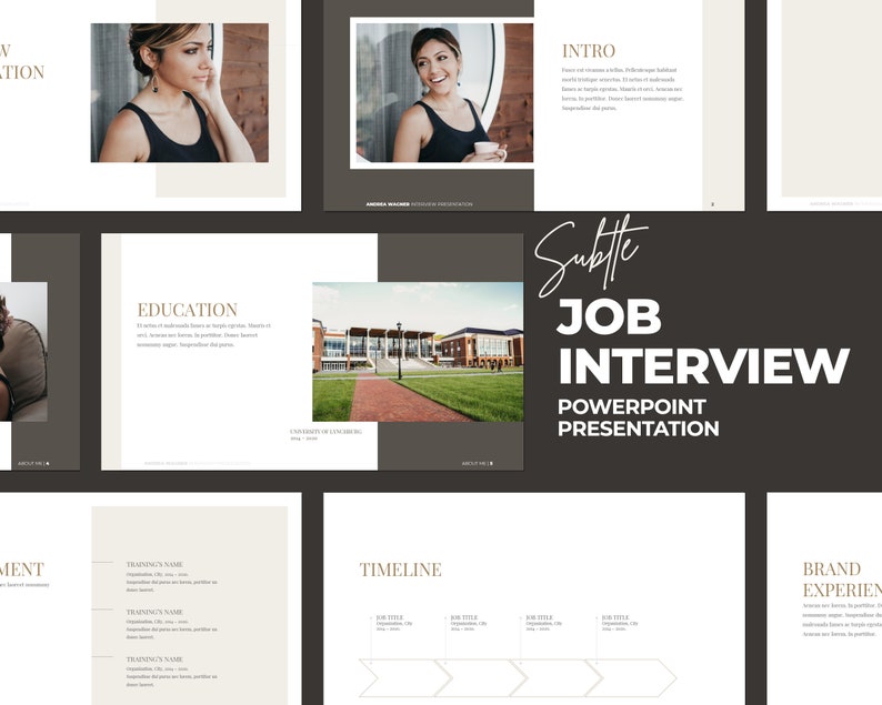 Powerpoint Job Interview Presentation Template Slide Deck Etsy