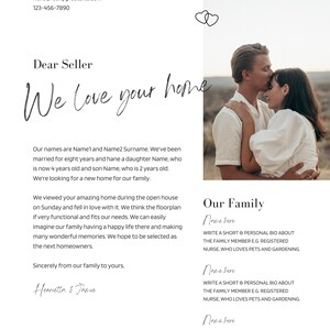 Home Offer Letter Template, Elegant Note to Seller, Beautiful Editable Buyer Presentation for House Owner, Modern Proposal with Photo 2024 image 7