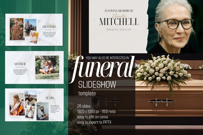 Minimalist Funeral Program Template, Simple Catholic Funeral Memorial, Classic Obituary Order of Service, Elegant In Loving Memory Template image 7