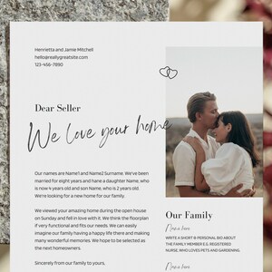 Home Offer Letter Template, Elegant Note to Seller, Beautiful Editable Buyer Presentation for House Owner, Modern Proposal with Photo 2024 image 2