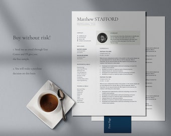 Resume Template, Modern Cv Template Word, Professional Executive Resume Template, Curriculum Vitae, Minimalist CEO Resume with Cover Letter