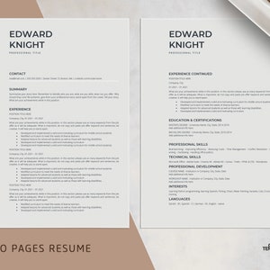 ATS Friendly Resume Template, Google Docs Cv Template Word, Professional Executive Resume Template, Simple Basic Resume, Minimalist Resume image 3