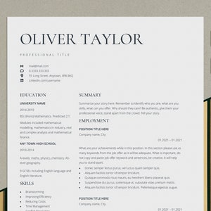 Google Docs Resume Template, Modern Sleek Cv Template Word, Professional Executive Resume Template, Simple Basic Resume, Minimalist Resume