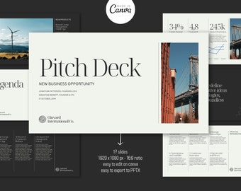 Business Pitch Deck Template, Modern Canva Presentation Design, Simple Editable Marketing Slide Deck, Creative Proposal, Technology Company