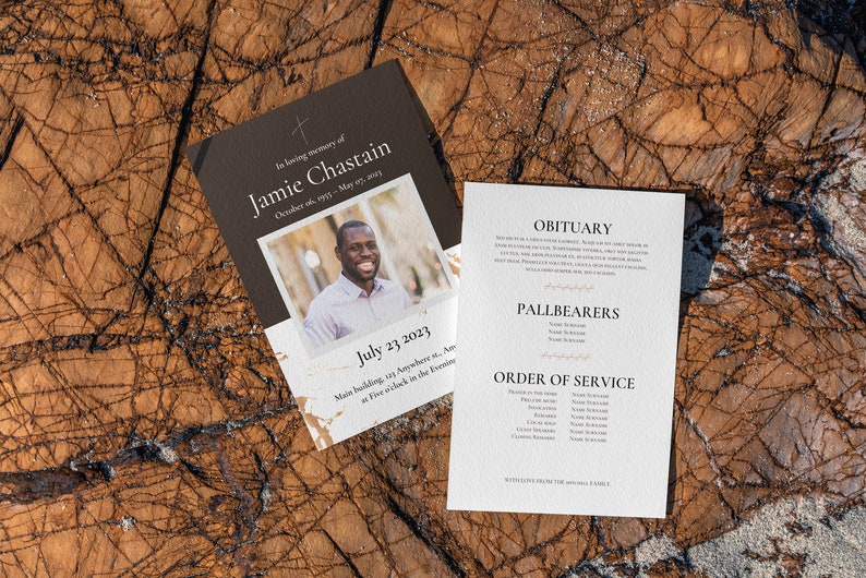 Funeral Program Template Editable Celebration of Life Ceremony Program