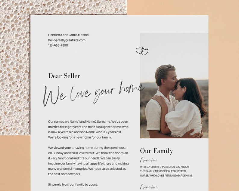 Home Offer Letter Template, Elegant Note to Seller, Beautiful Editable Buyer Presentation for House Owner, Modern Proposal with Photo 2024 image 4