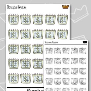 Pay Day - Icon Planner Sticker Sheet - 2 Sizes Available - 2 Colour Options - 25 mini icons - Matt Sticker Paper