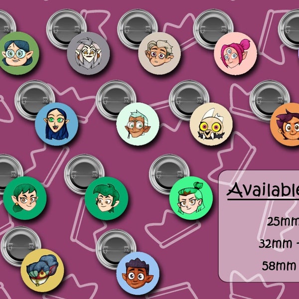 The Owl House Button Pins - Set de badges - 3 tailles disponibles