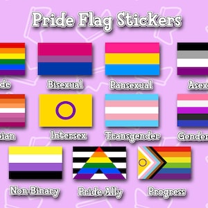 Pride Flag Stickers- 11 Styles - | Planner Sticker | Journal | LGBT Friends |
