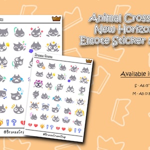Animal Crossing New Horizons - Emotion Emote Icons - Feuille d'autocollants - 2 tailles disponibles | Feuille d'autocollants | Sticker pour agenda | Revue |
