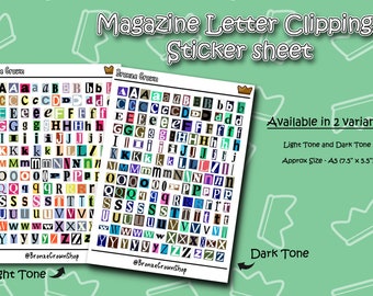 Magazine Letter Clippings 2 Variants Available - Sticker Sheet | Sticker Sheet | Planner Sticker | Journal | Sticker Decorations