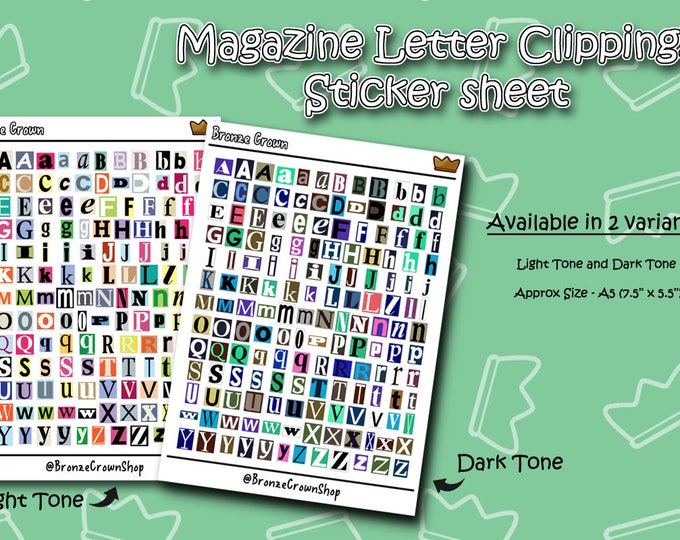 Magazine Letter Clippings 2 Variants Available - Sticker Sheet ...