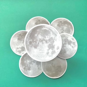 Full Moon - Die Cut - Easy peel | Laptop Decal | Vinyl Sticker|
