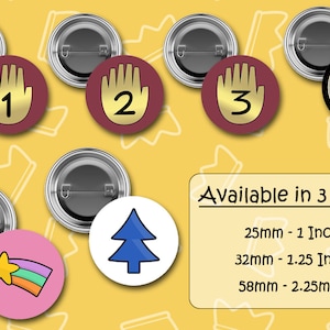 Gravity Falls Logo Badges - Badges and set - 3 sizes available