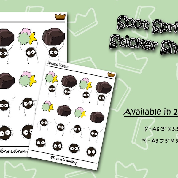 Soot Sprite  - Sticker Sheet - 2 sizes available | Sticker Sheet | Planner Sticker | Journal | Sticker Decorations